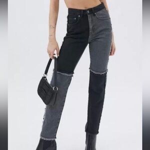 ragged priest equilibrium patchwork jeans in black size 24 EUC